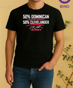 Officials Jose Ramirez 50 Dominican 50 Clevelander Signature Tee Shirt