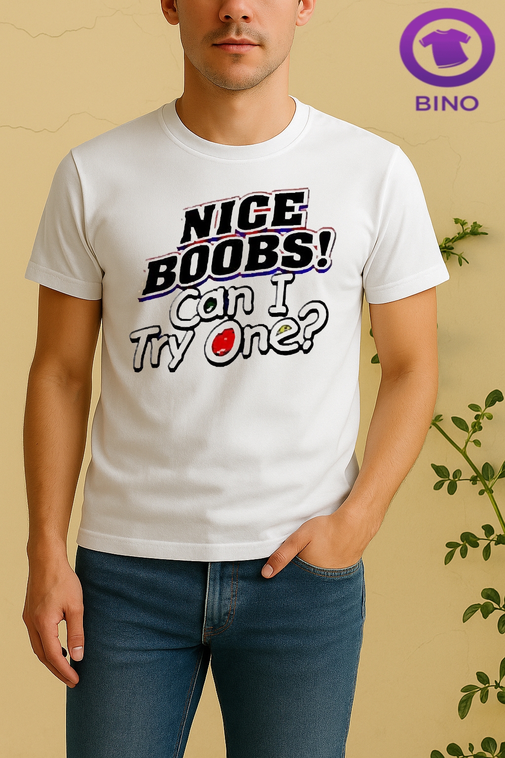Officials Nice Boobs Can I Try One Graphic Shirt by Bino Shirt – Custom Graphic T-Shirt