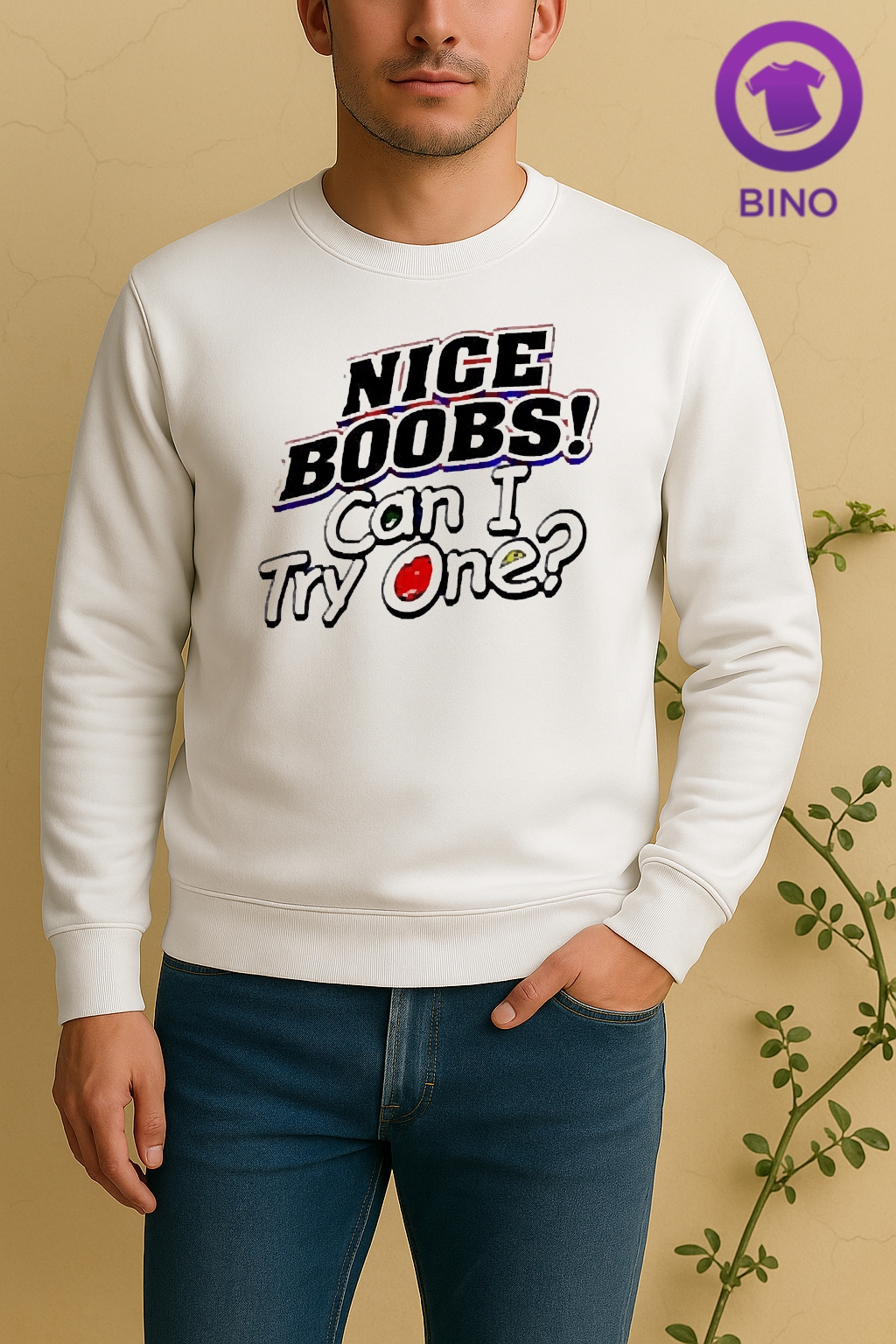 Officials Nice Boobs Can I Try One Graphic Sweater