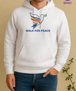Officials Peace Walk Dove With Olive Branch Message Unisex Hoodie