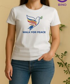 Officials Peace Walk Dove With Olive Branch Message Women Shirt