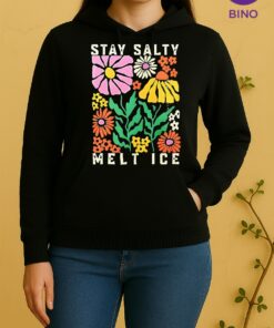 Officials Stay Salty Melt Ice Flower Abolish Ice Unisex Hoodie