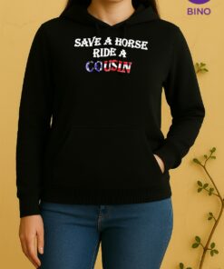 Save A Horse Ride A Cousin American Flag Tee Unisex Hoodie